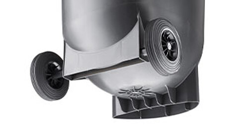 MGBround Müllgroßbehälter mit Kugelboden, Rädern und stabiler Achse