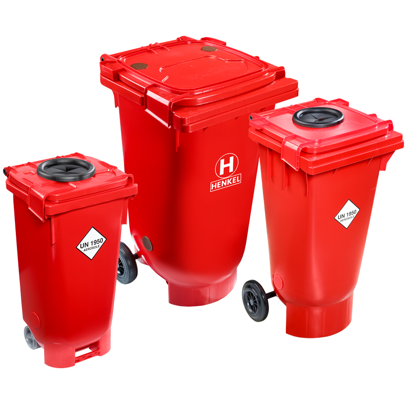 P. Henkel rote Gefahrgutbehälter UNBOXXaero Modelle